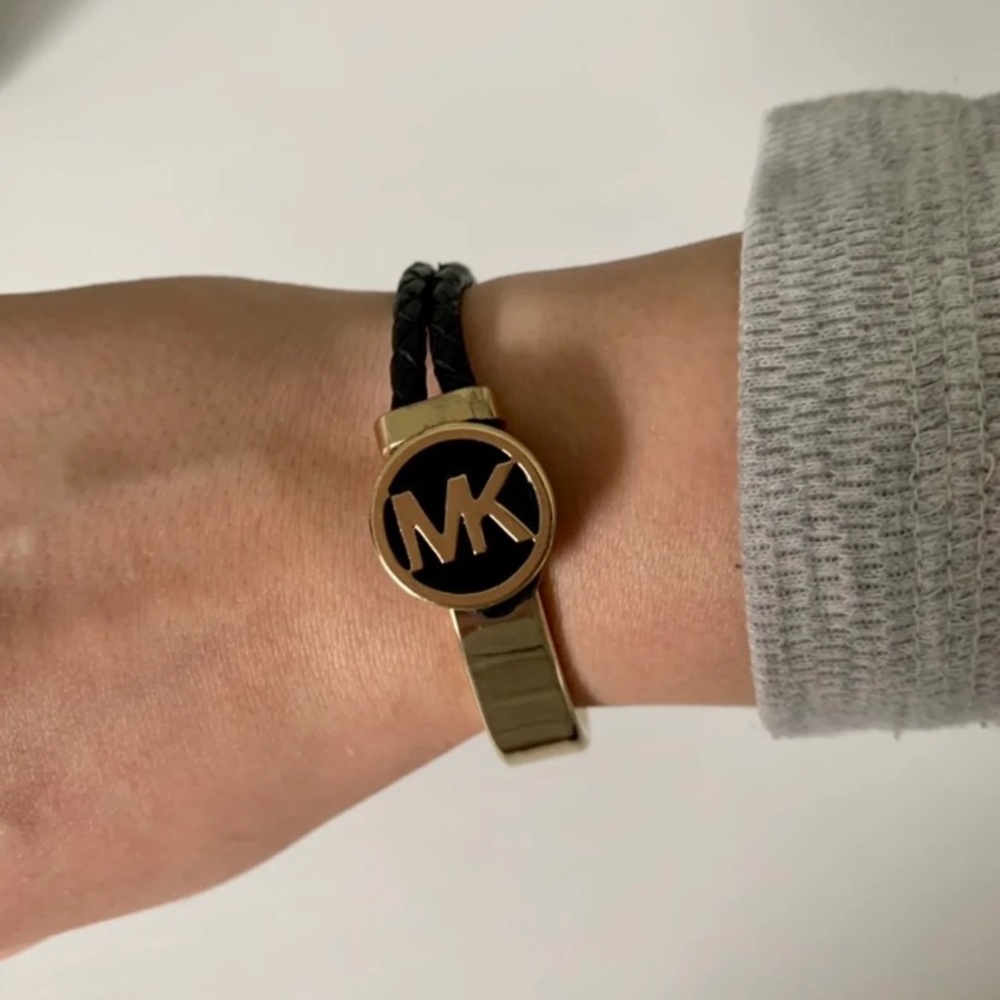 Michael Kors Gold and Leather Bracelet